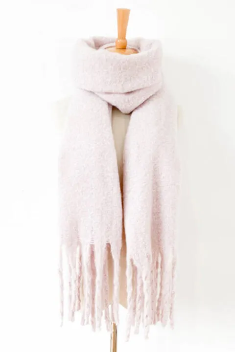 Fringe Detail Polyester Scarf