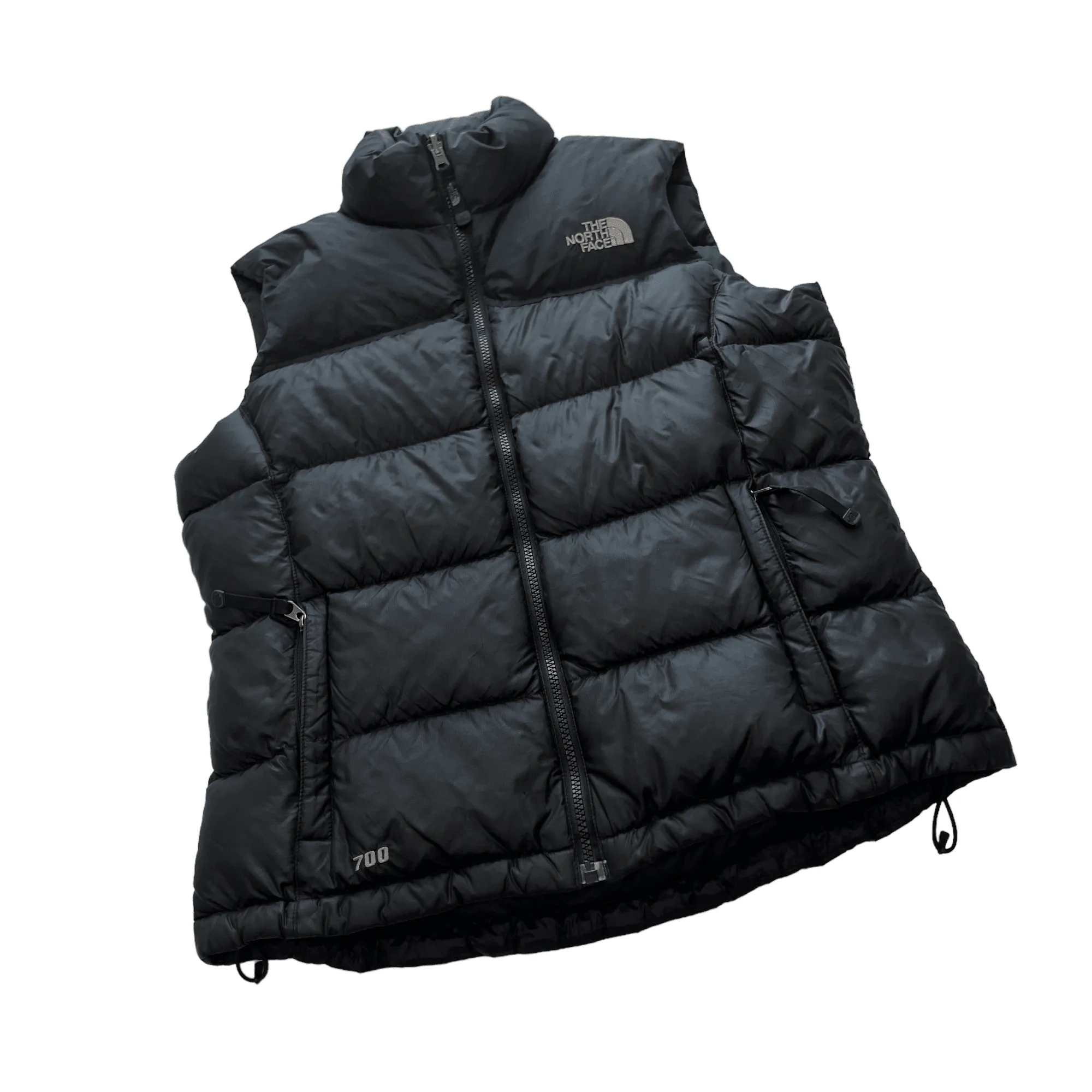 Vintage Black The North Face (TNF) Puffer Gilet - Small